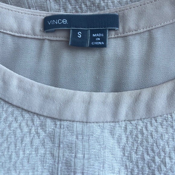 Vince Textured Phyton Pattern Cocktail Blush Pink Blouse Casual Top T-Shirt - Picture 12 of 14